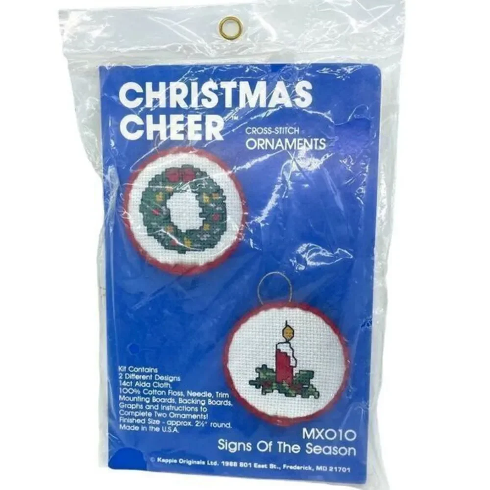 Vintage Christmas Cheer Cross Stitch Ornaments Kit